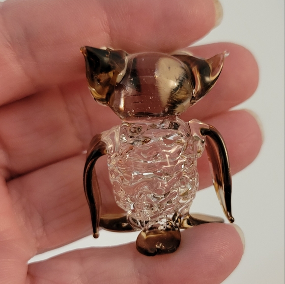 Hand Blown Glass Owl Figurine Miniature - Picture 5 of 8